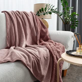 Koc narzuta TEDY 170x210 Eurofirany różowy