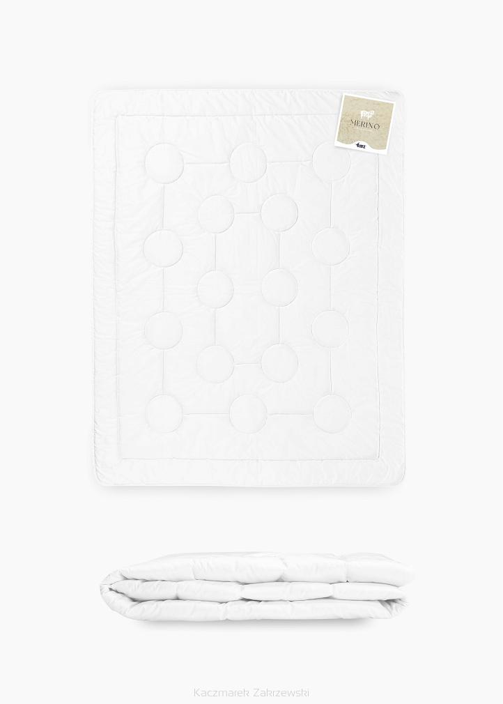 Kołdra wełniana CAŁOROCZNA 200x200 MERINO biała