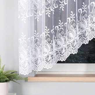 Firanka żakardowa gotowa na żabki JOANNA 330x160 biała