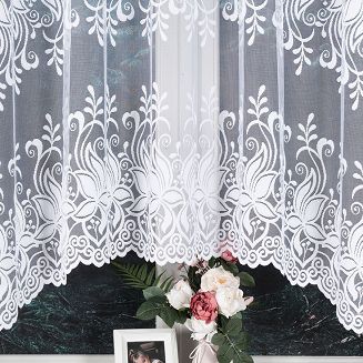 Firanka żakardowa gotowa na żabki JOANNA 330x160 biała