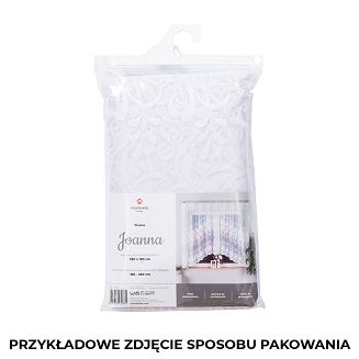 Firanka żakardowa gotowa na żabki JOANNA 330x160 biała