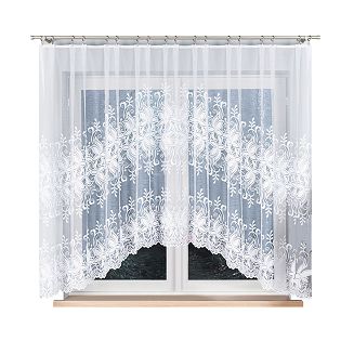 Firanka żakardowa gotowa na żabki JOANNA 330x160 biała