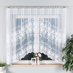 Firanka żakardowa gotowa na żabki JOANNA 330x160 biała