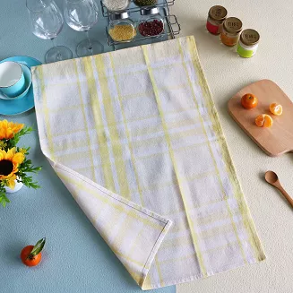 Zestaw 10 bawełnianych ścierek kuchennych 45x65 FAIR kremowych