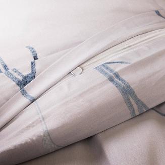 Pościel satyna bawełniana SATYNLOVE 220x200 biała w błękitne kwiatki