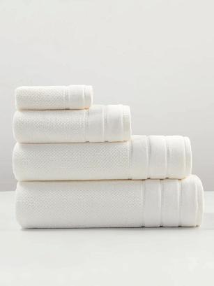 Ręcznik bawełniany o ryżowej strukturze Loren 100x150 biały