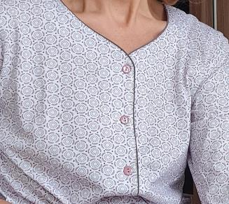 Piżama damska LUNA kod 388 kakaowa ekri w rozetki