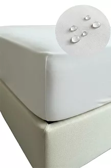 Prześcieradło wodoodporne nieprzemakalne jeresy z gumką Aquasafe 200x220 białe