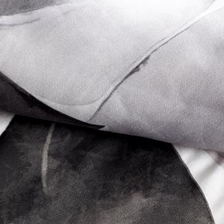 Pościel satynowa SPRING 160x200 Eurofirany biała czarna w liście