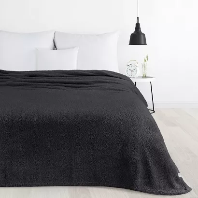 Koc narzuta LORI 200x220 Design91 czarny miękki i puszysty