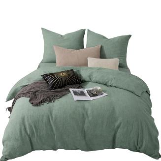 Pościel bawełniana MUŚLINOWA 220x200 oliwkowa