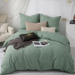 Oliwkowa Bawełniana Pościel Muślinowa 220x200