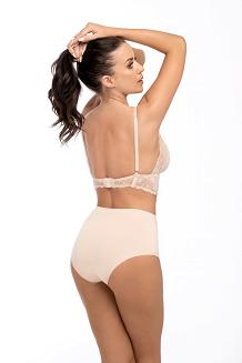 Figi damskie z wysokim stanem i koronką Babell kod 174 beżowe