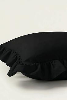 Poszewka do pościeli z falbanką RUFFY PREMIUM 50x70 czarna