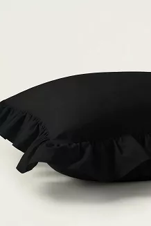 Poszewka do pościeli z falbanką RUFFY PREMIUM 50x70 czarna