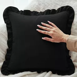 Poszewka do pościeli z falbanką RUFFY PREMIUM 50x70 czarna