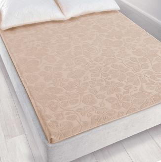 Prześcieradło frotte bez gumki Tulipan 150x205 ZWOLTEX jasnobeżowe GRUBE