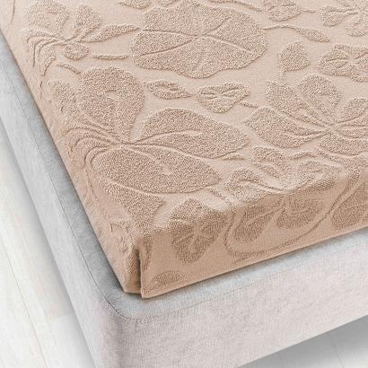 Prześcieradło frotte bez gumki Tulipan 150x205 ZWOLTEX jasnobeżowe GRUBE