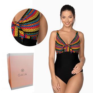 Strój kąpielowy jednoczęściowy Antigua 024 czarny wielokolorowy