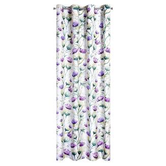 Zasłona gotowa na przelotkach EMILLY 140x250 Eurofirany zielony/fioletowy