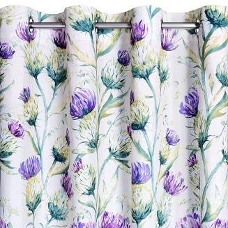 Zasłona gotowa na przelotkach EMILLY 140x250 Eurofirany zielony/fioletowy