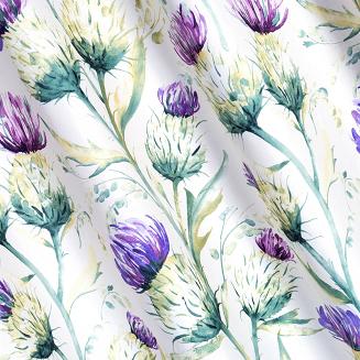 Zasłona gotowa na przelotkach EMILLY 140x250 Eurofirany zielony/fioletowy