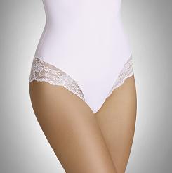 Majtki damskie wyszczuplające z koronką Vetina białe