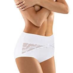 Figi damskie z wysokim stanem i koronką Babell kod 004 białe