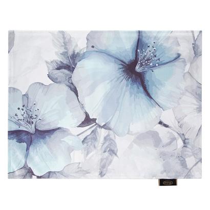 Komplet 4 szt. dwustronnych podkładek VELVET8 30x40 Eurofirany kremowy niebieskie kwiaty