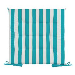 Poduszka na krzesło wodoodporna GARDEN 40x40x5 ogrodowa pikowana niebieska pionowe pasy