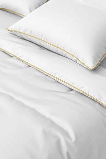 Pościel bambusowa 160x200 biała ze złotą bizą