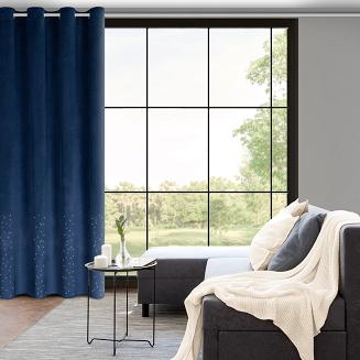 Zasłona gotowa na przelotkach ARIADNA 140x250 Eurofirany granatowy