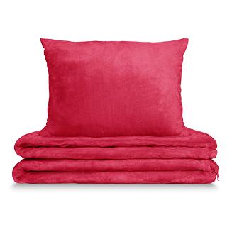 Pościel z mikrofibry MIŚ Cozy 200x220 czerwona