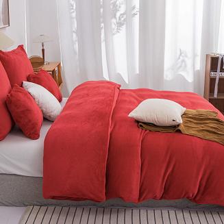 Pościel z mikrofibry MIŚ Cozy 200x220 czerwona
