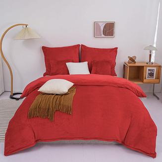 Pościel z mikrofibry MIŚ Cozy 200x220 czerwona