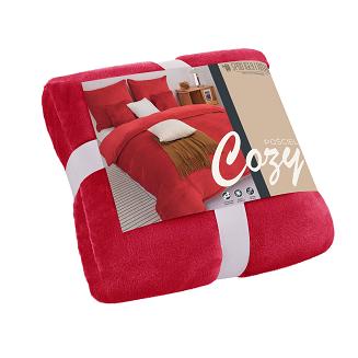 Pościel z mikrofibry MIŚ Cozy 200x220 czerwona