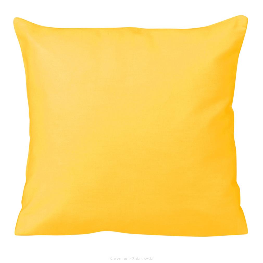 Poszewka satyna bawełniana 40x40 jednobarwna żółta
