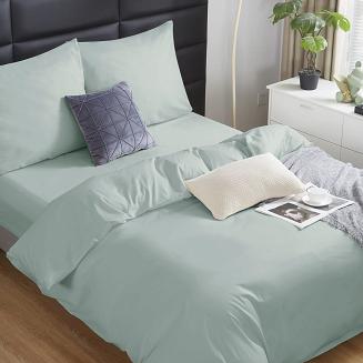 Pościel satyna bawełniana 140x200 SIN jednobarwna szałwiowa