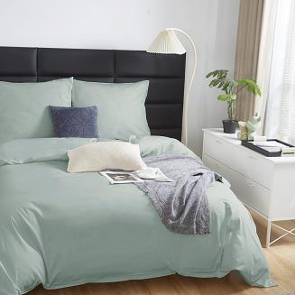 Pościel satyna bawełniana 140x200 SIN jednobarwna szałwiowa