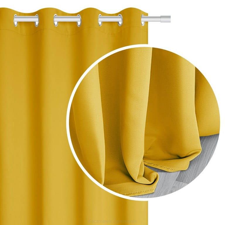 Musztardowa Zasłona Zaciemniająca Blackout 140x250 HOLD