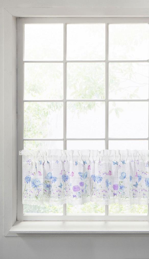 Firana gotowa ZOJA 30x150 Eurofirany biały/niebieski