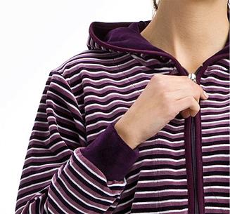 Dres damski welurowy LUNA kod 341 bordowy - zapięcie