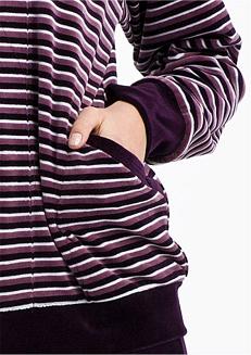 Dres damski welurowy LUNA kod 341 bordowy - kieszeń