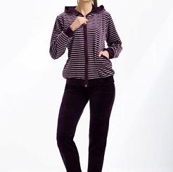 Dres damski welurowy LUNA kod 341 bordowy