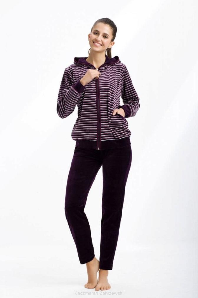 Dres damski welurowy LUNA kod 341 bordowy