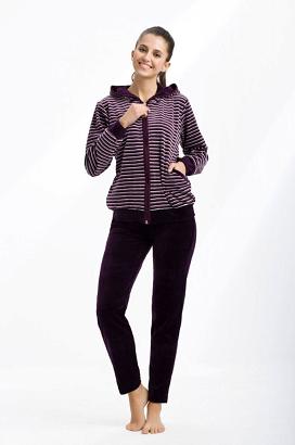 Dres damski welurowy LUNA kod 341 bordowy