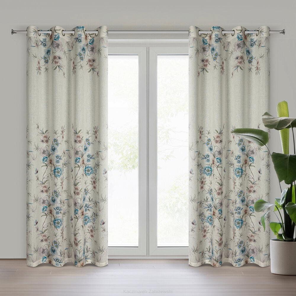 Zasłona gotowa na przelotkach IVY 140x250 Eurofirany naturalny