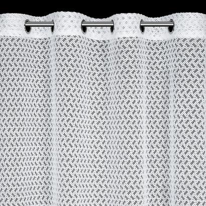 Firana gotowa na przelotkach CINDY 140x250 Eurofirany biała o strukturze siateczki w zygzak