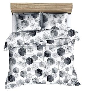 Pościel z kory 140x200 czarna biała geometria