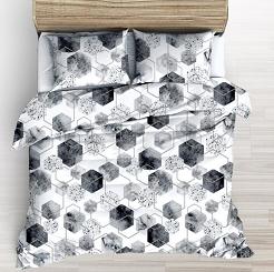 Pościel z kory 140x200 czarna biała geometria